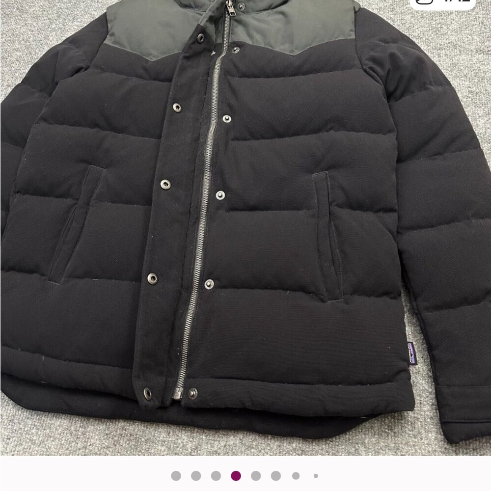 Patagonia Womens Bivy Black Jacket Medium Western Duck Down Insulated - Picture 4 of 12